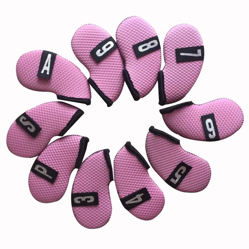 10pcs/set Custom Golf Cover 4,5,6,7,8,9,A,S, P, X Neoprene Fabric Iron Headcover Driving Fabric Iron Cover Golf