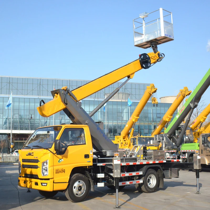 23 meters hydraulic aerial cage truck for high altitude advertising installation