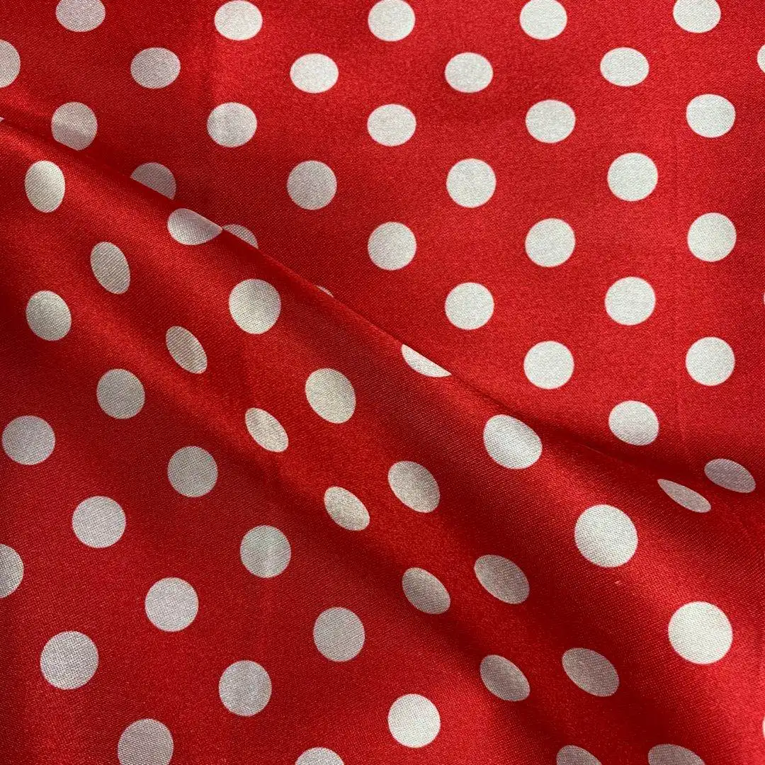 wholesale Polka dot printed satin fabric for Bohemian dress  for casual party for women Beach