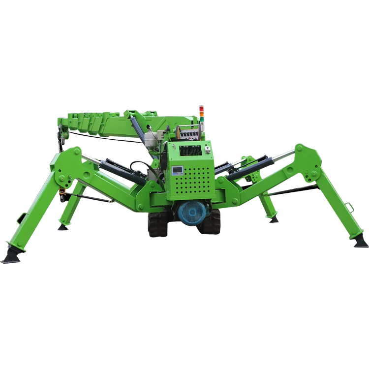 Factory price Narrow Space Mini Crawler crane Lifting Construction 1.2 ton Foldable Spider Cranes Telescopic boom 2.1m-5.5m