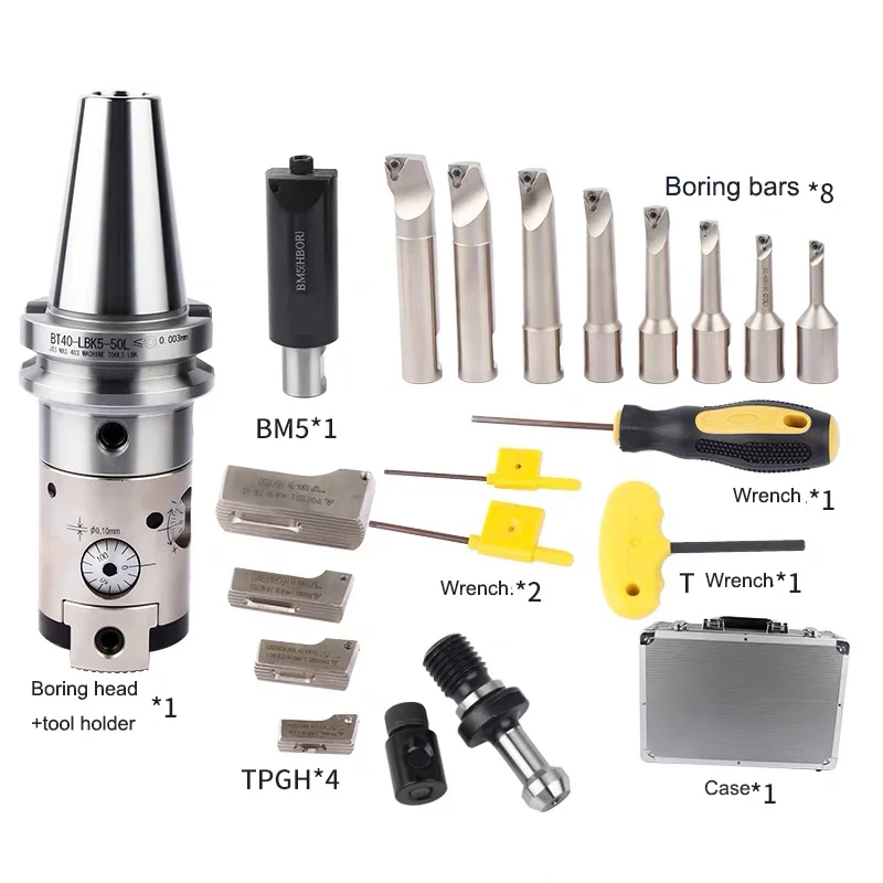  High precision 0.002mm BT40 BT50 HSK63A SK40 SK50 HBOR50 HBOR63 6-150mm boring head Fine micro