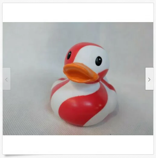 
YL355 BSCI factory White & Red Peppermint Striped Rubber Duckie Duck Christmas 