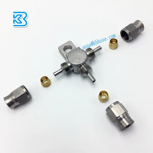 an3 3an an-3 stainless steel splits tee block female ptfe brake line hose end swivel fitting joint with mount tab