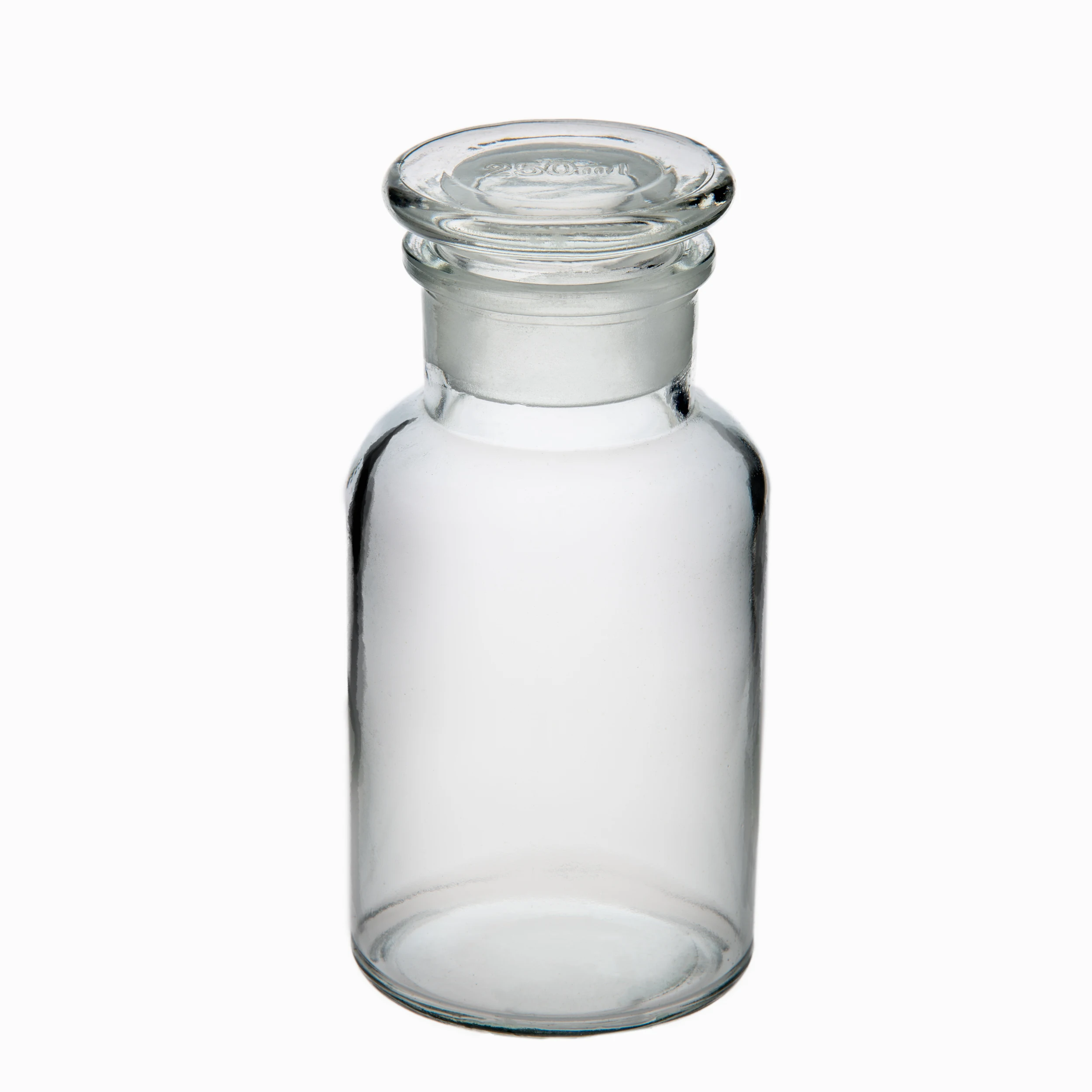Лабораторная посуда бутылка с широким горлом и прозрачным