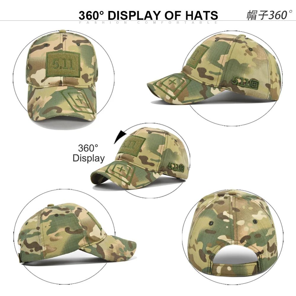 511 Embroidered Camo Mesh Sports Caps Outdoor Adjustable Trucker Hat Breathable Camouflage Baseball Cap
