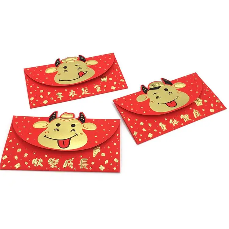 
2021 Chinese New Year Red Envelope Packet Ox Year Red Envelopes Lucky Money Envelopes 