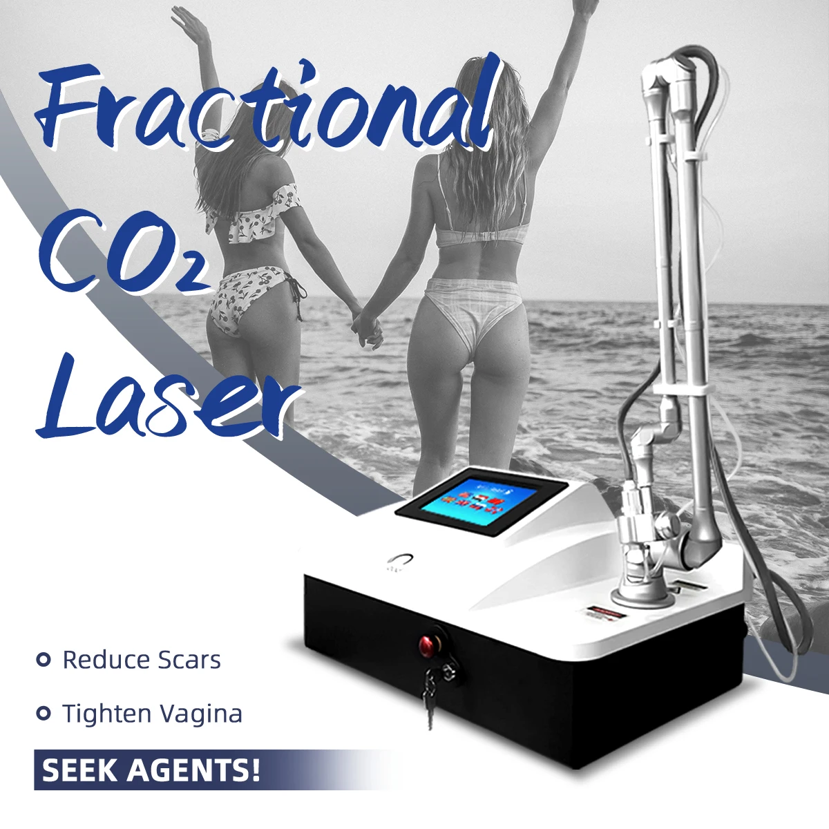 Seek Agents! Glass/RF Tube 70W Fractional vaginal co2 laser Tightening Beauty Equipment Sale Portable Co2 fractional co2 laser