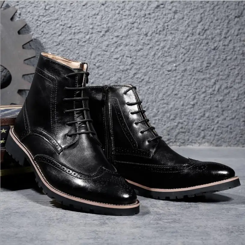 Hot sale half shoes Fashion Style Men British restoring ancient ways leather Shoes big size 44 ad wool motorcycle shoes