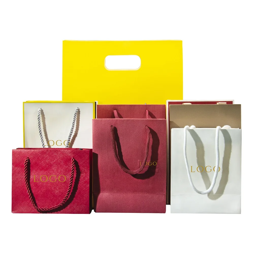 Wholesale Customized Printed Luxury Shopping Jewelry Gift Paper Bags Hand Bag Jewelry Packaging Customization Custom Craft Bags