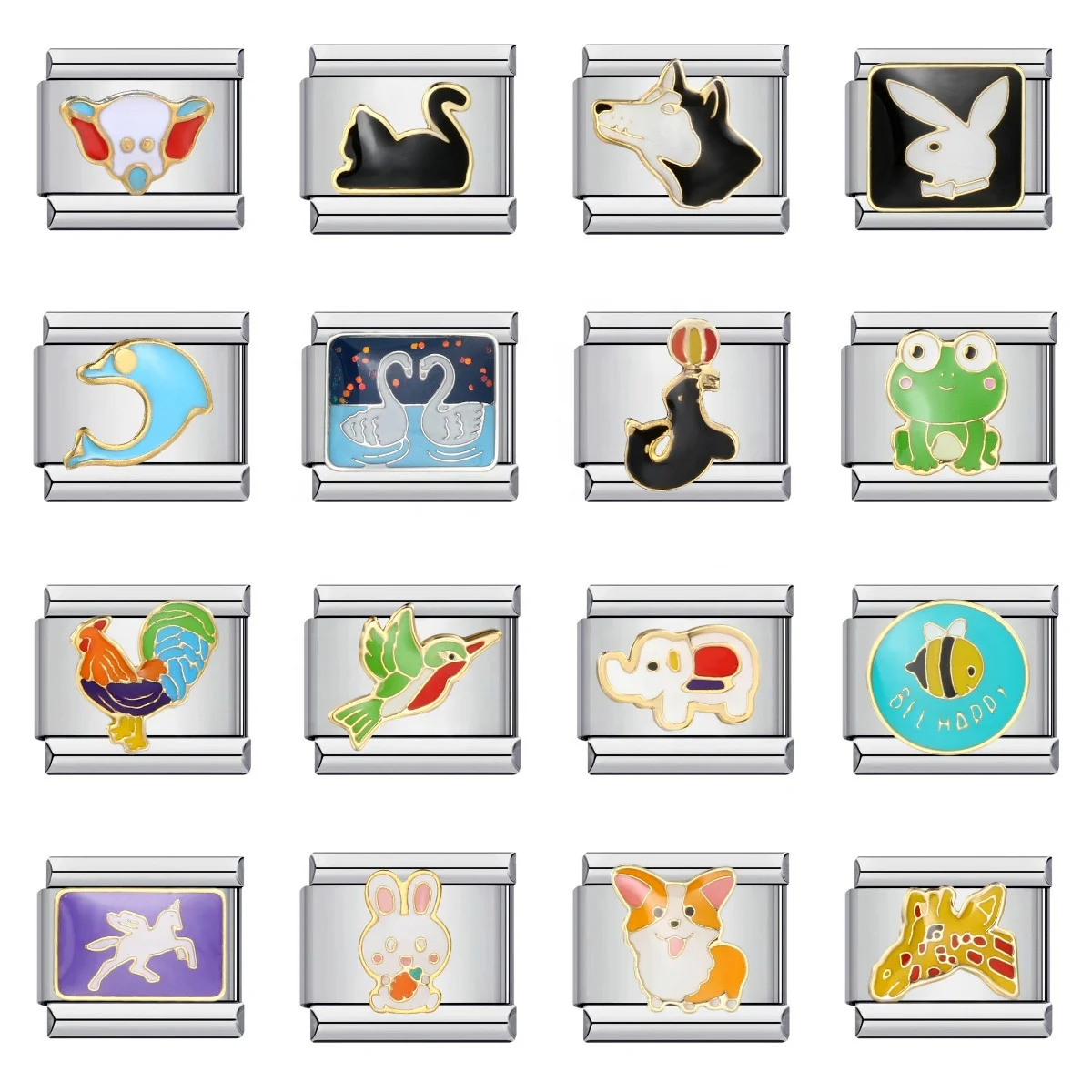 MOYAMIYA 1000 plus Stainless Steel cartoon DIY charms Titanium Italian Charm  jewelry making beads fashion jewelry