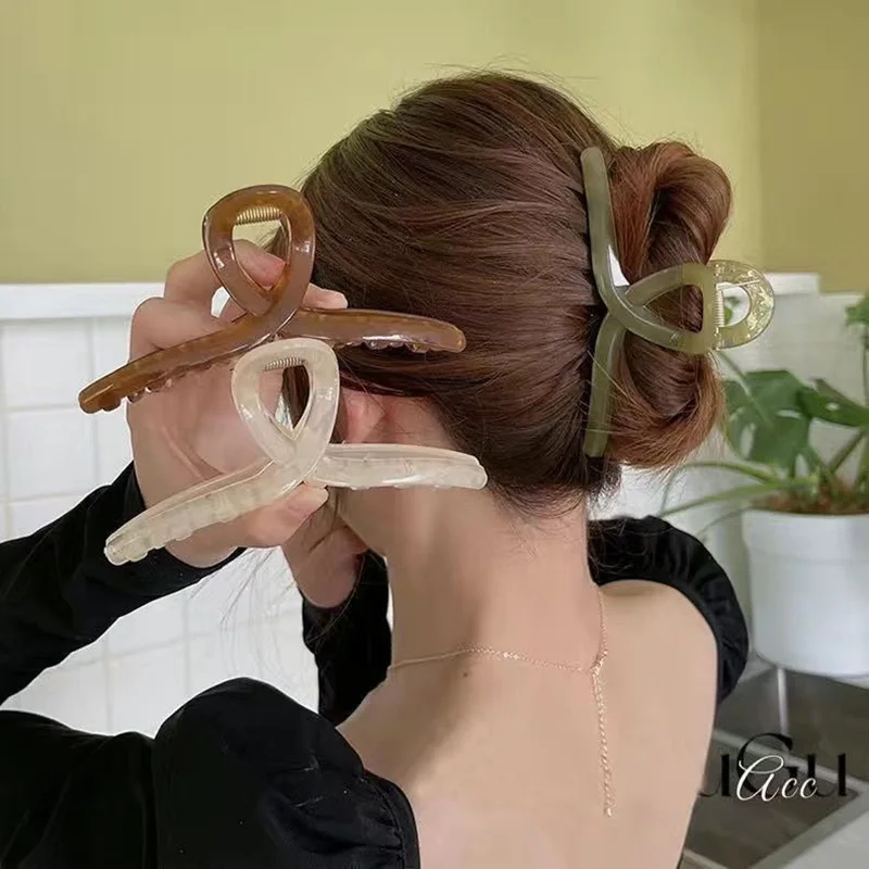 Корейские модные минималистичные женские заколки для волос для девочек, аксессуары для волос, толстые волосы, очень большие заколки-крабы 12,5 см