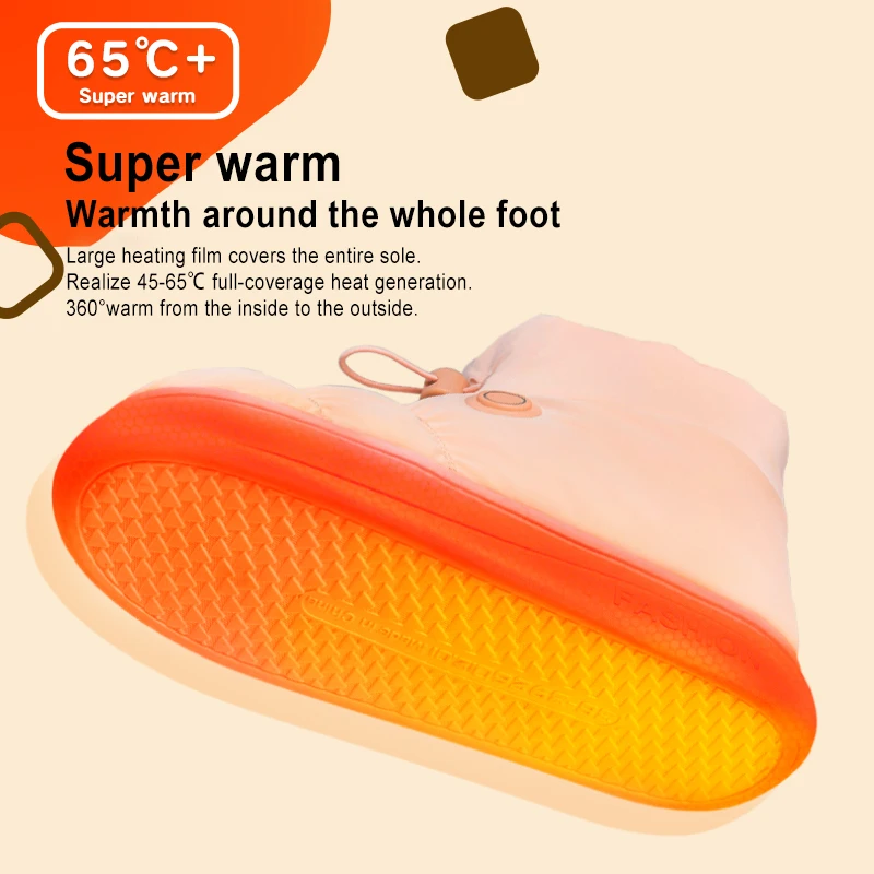 Foot Warmer Rechargeable Heating Foot Warmer Shoes Winter Snow Heated Shoes