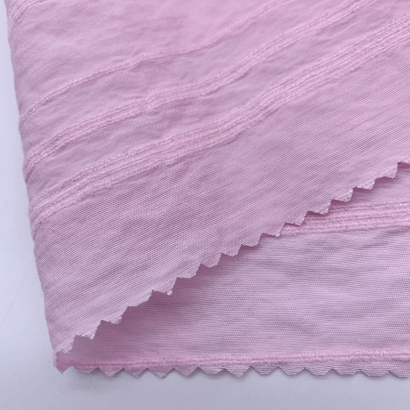 fashion soft skin cottony touch stripe 10%nylon 90%rayon chenille fabric for dress blouse