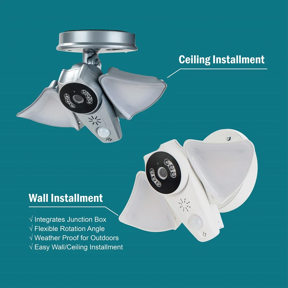 
Bubo 360 Degree Adjustable Support Two-Way Voice Intercom Remote Operated Siren Playback Home Security Camera 