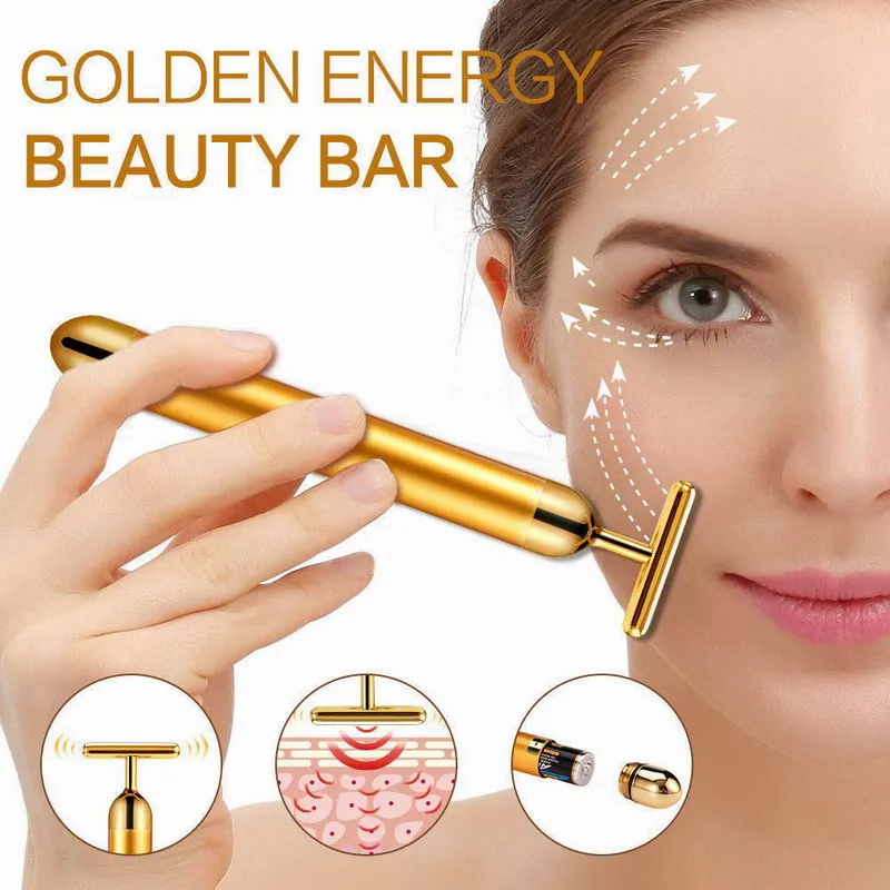  OEM ODM оптовая продажа 24K Gold Energy Beauty Bar для глаз губ теплая вибрационная Массажная