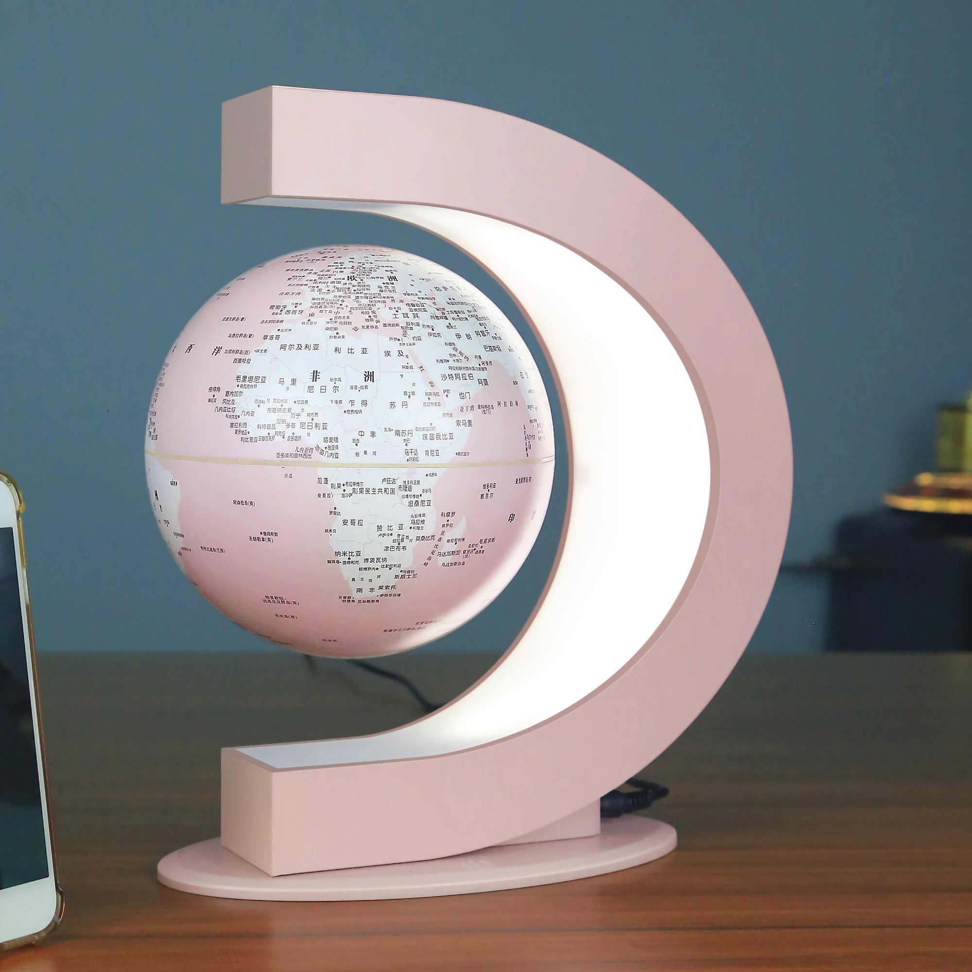 Factory Price Plastic world map ball rotating magnetic levitating floating globe for desktop kids boy education