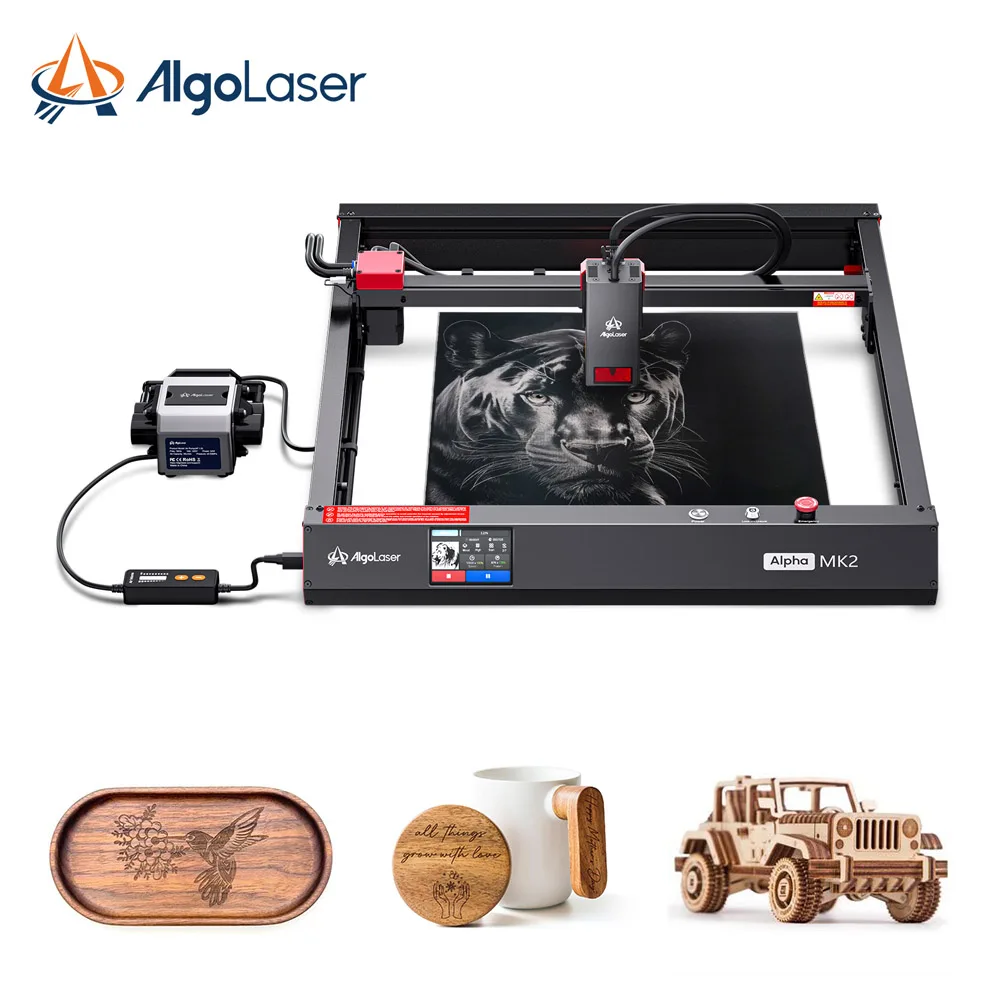 AlgoLaser Alpha MK2 20W Portable Laser Engraver rubber stamp phone case laser engraving machine
