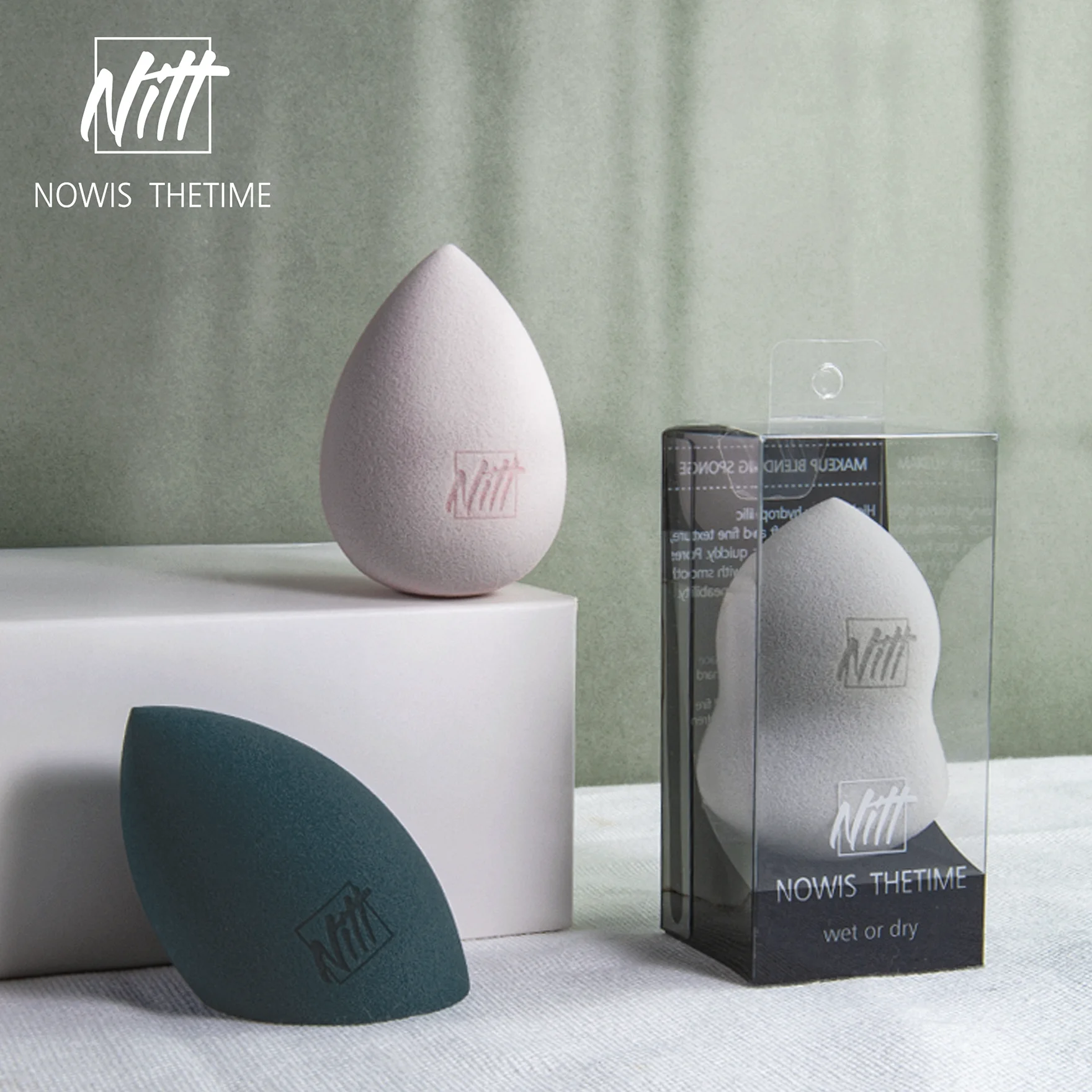 
Latex Free Pink Grey Blue Black Real Makeup Sponge Techniques Beauty Blending Blender Sponge Blende wiht Box and Package 