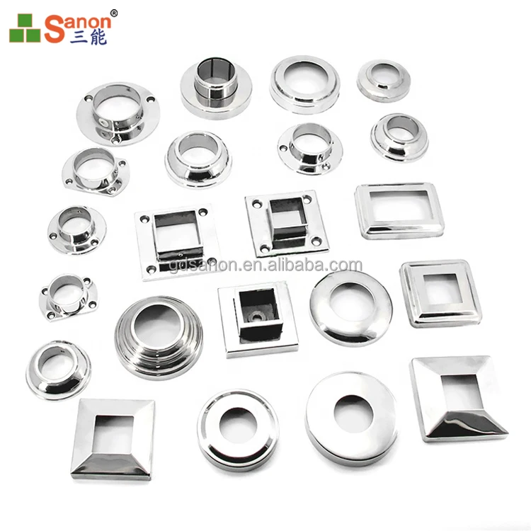 SANON Railing Accessories Manufacturers 50Mm Square Stainless Steel Handrail  End Caps For Pipes
