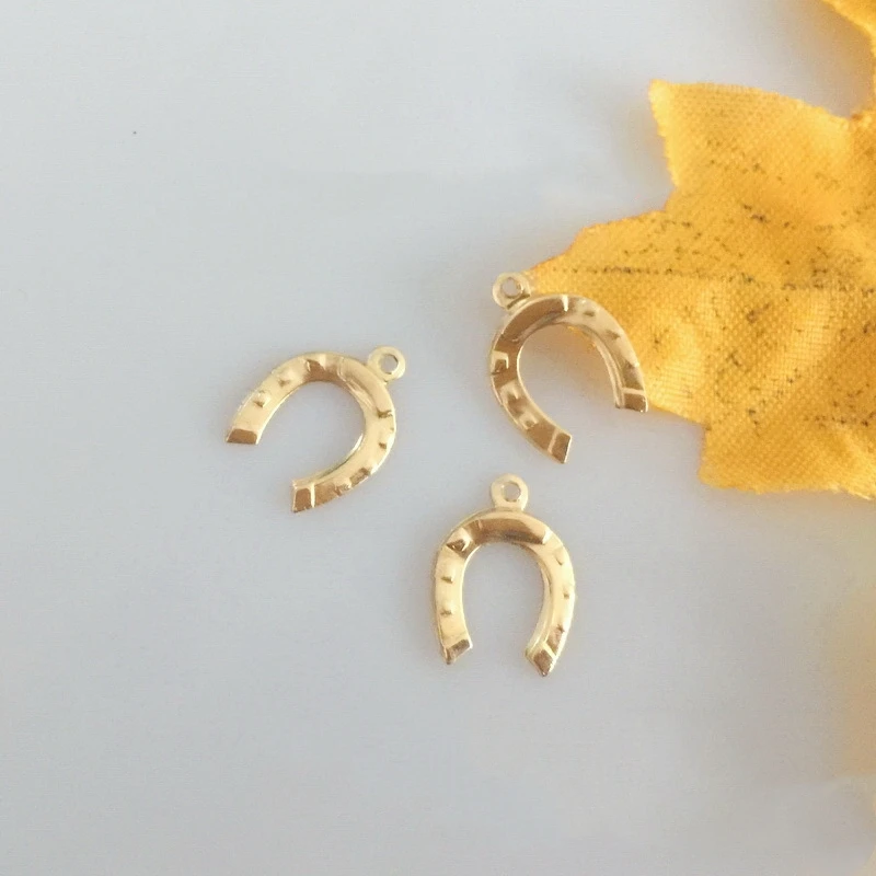 Excellent Quality Jewellery Pendant  14K Gold Filled Lucky Horse Shoe Charms for Jewelry Making