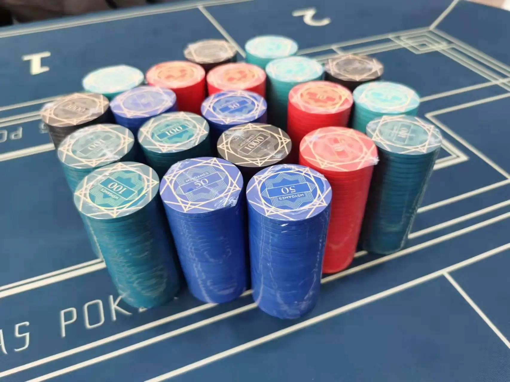 Customized Fancy Custom EVA 500 Poker Chip Set, Party Games Poker Chips Case