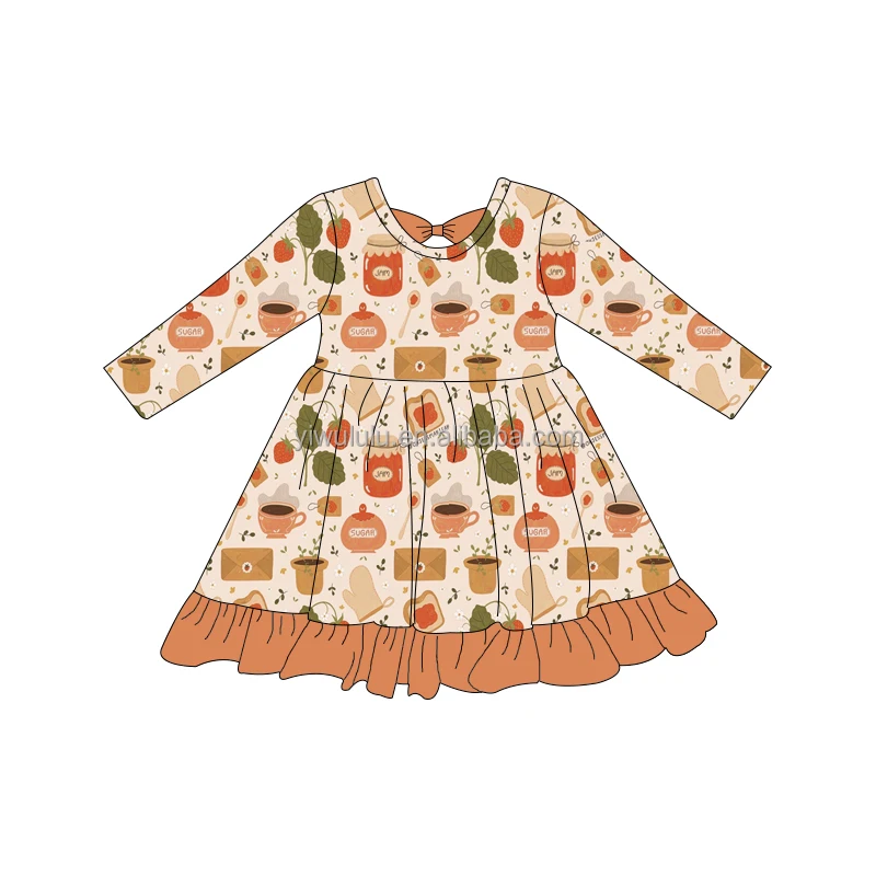 Baby Girls Clothing Long Sleeves kids Dress For Fall Toddlers Princess Dress