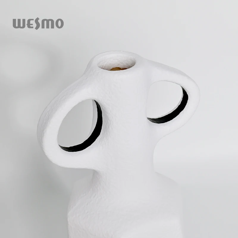 Modern Decorative Objects Tabletop Vase Simple Style Geometric Aesthetics Design White Black Resin Vase for home decor