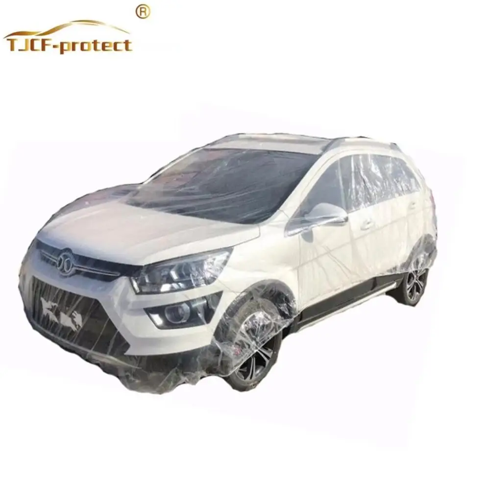 dust proof wholesale parking free sample transparent universal disposable car cover plastic