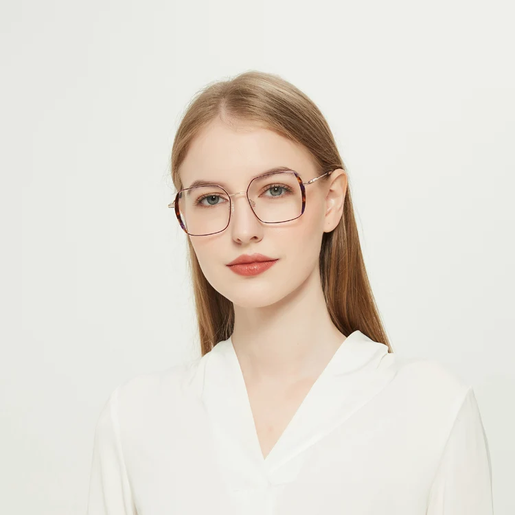 
Высококачественные Новые Модные многоугольные очки с металлической оптической оправой женские роскошные дизайнерские очки 