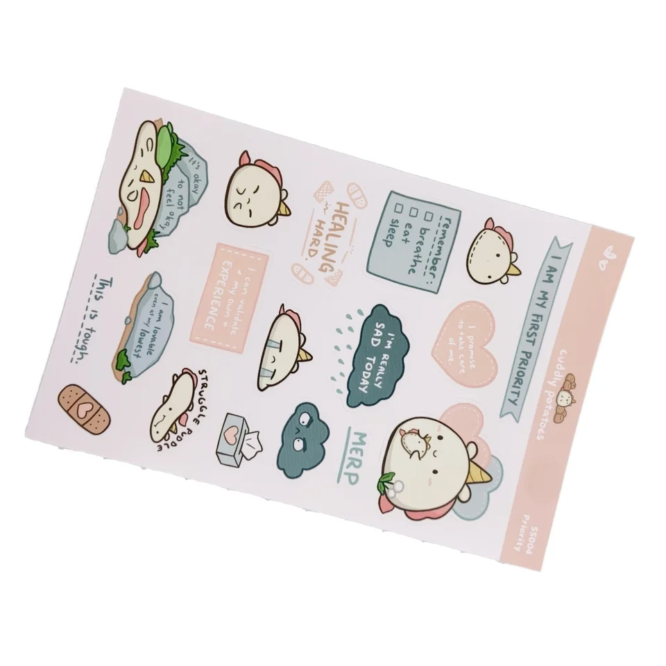 China Wholesale Custom Sticker Sheet Kiss Cut For Invitation CMYK Printing Door to door Shipping Factory Price Smooth Material