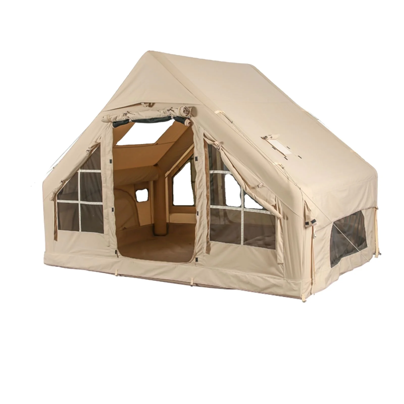 China blow up family air tent house 8 10 12 person waterproof 4 season outdoor oem inflatable camping tent