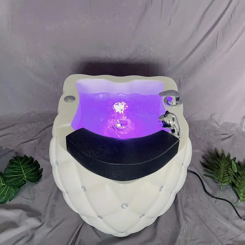 2025 Portable Indoor Acrylic Pedicure Basin with Massage Nozzles Detox Healthy Massage Foot Bath Salon Foot Therapy Bowl