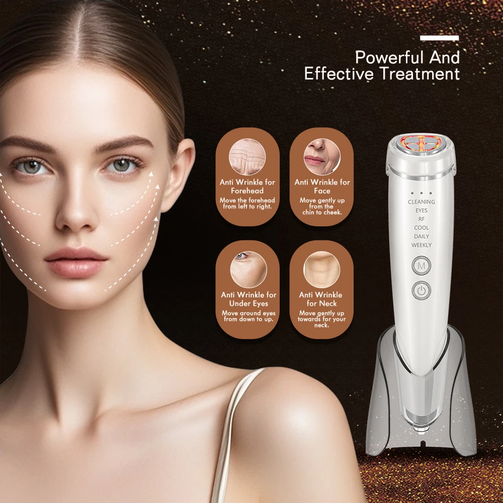 Electric Face Massager Multifunction Photon Skin Care Led Light Therapy RF Home Use Beauty Equipment Skin Tightening Machine