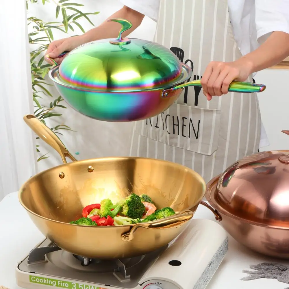Wholesale Kitchen Tool Stainless Steel Cookware Cooking Pot Frying Pan With Lid