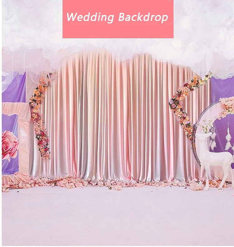 Ice silk 3*3m wedding backdrops white red blue stage background decoration wall wedding birthday party curtain backdrop cloth