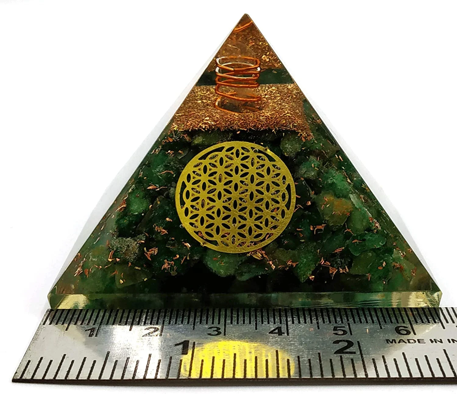 Natural Green jade crystal orgonite pyramid Indian healing stone at cheapest price for reseller and high quality crystal product