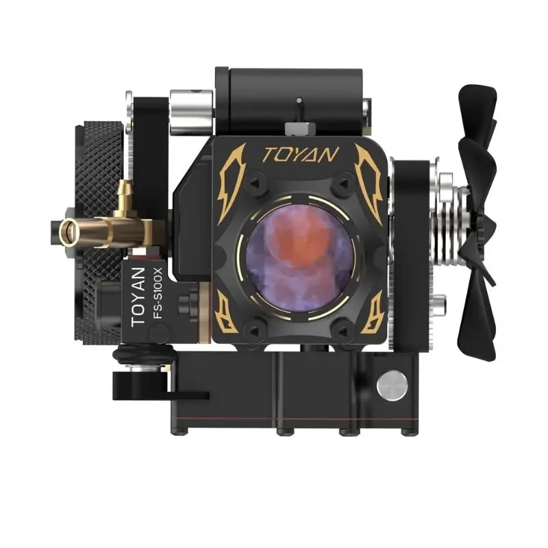 Toyan Engine Nitro Single Cylinder Four Stroke Engine Model L100 Toy FS-S100AT1D-XP Gift Version with Base and Starter Kit STEM