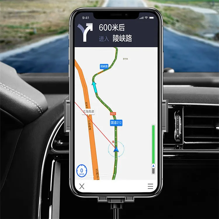 New Design  Airvent Clamp Mount Mobile Cell Smart Phone Holder Fast Quick Charging Car Chargers Wireless Charger Car Stand