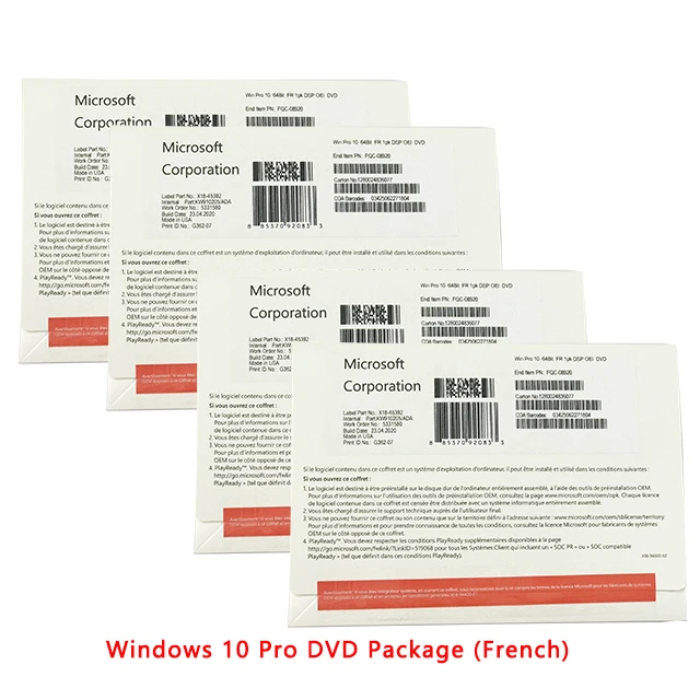 Windows 10 Pro  OEM DVD Full Package French Language  DHL Free Shipping Use Stable Original OEM Key
