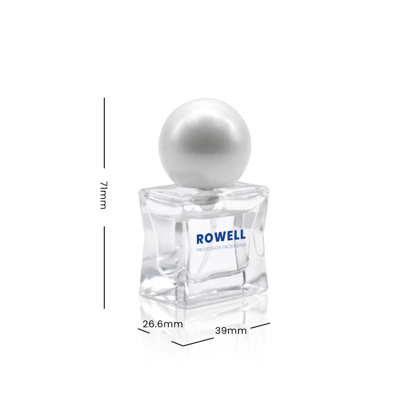 empty 15 ml new design perfume glass bottles package container spray cap perfume bottle with ball shaped colorful lid