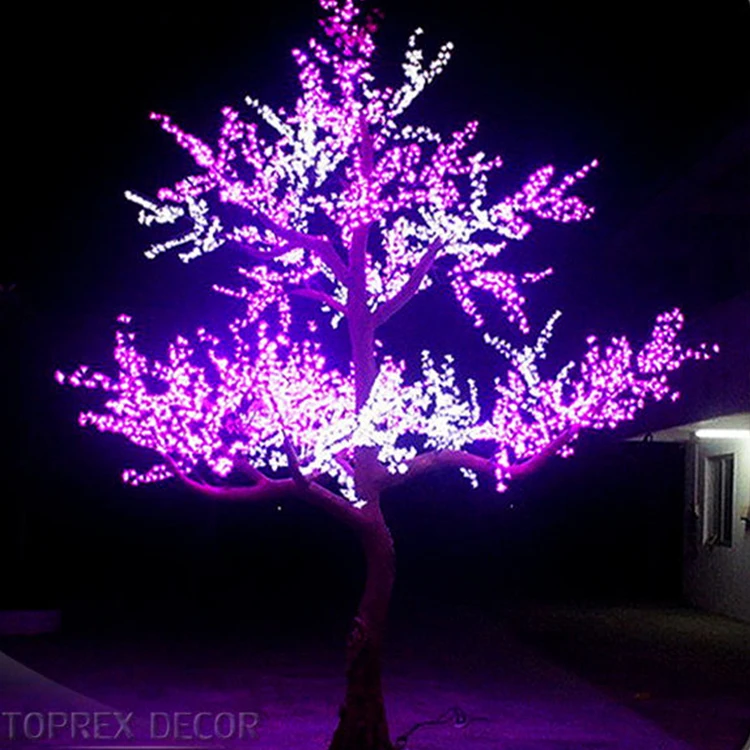 Outdoor LED Artificial Cherry Tree Light Christmas Party Center Decoration with White Pink Red Emitting Colors IP65 Rated