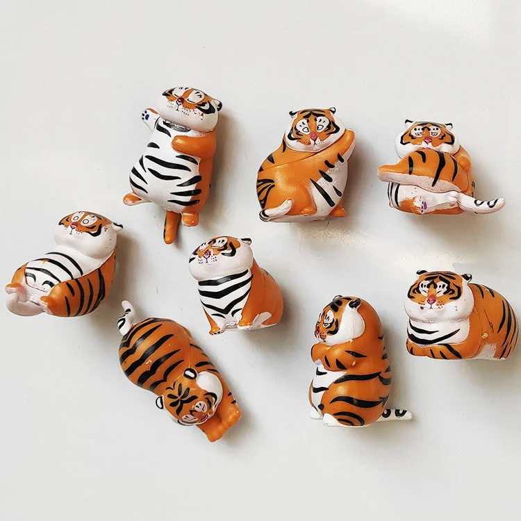 Orange Color Cute Tiger Cartoon Image 3D Animal Series Strong Magnetism  PVC Best Price Fridge Magnet