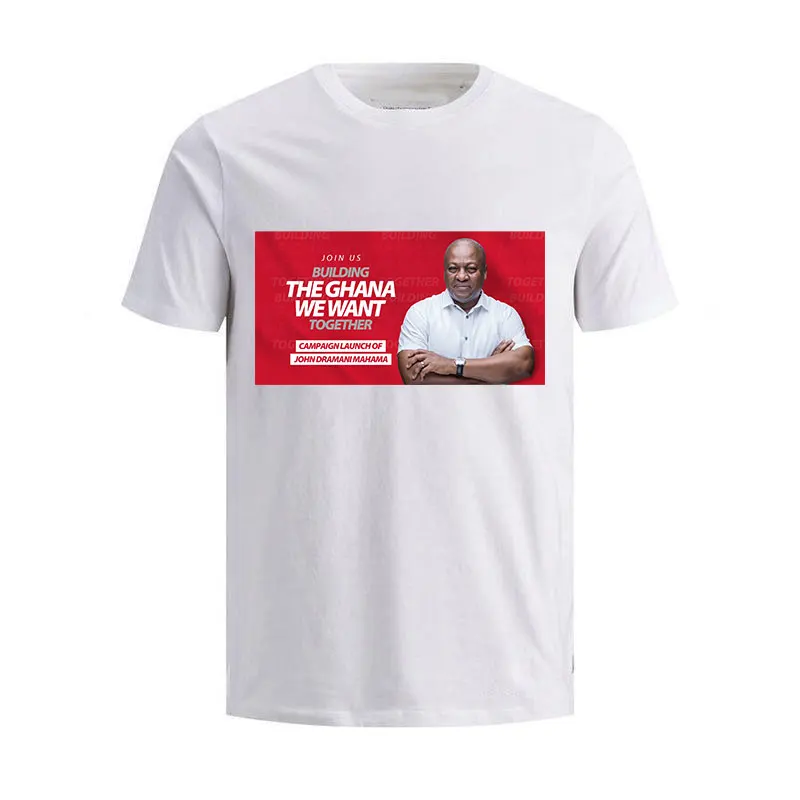 Wholesale Price 120 Gsm Factory Direct Plain Ghana President T-Shirts Elections Campaign Promotional T Shirt