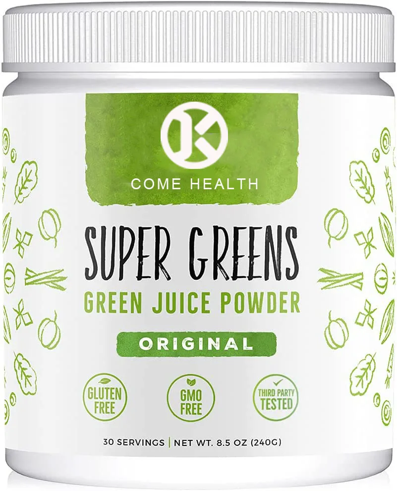 Hot Selling Private Label Organic Super Greens Powder Non-GMO Supplements Probiotics and Digestive Enzymes green powder