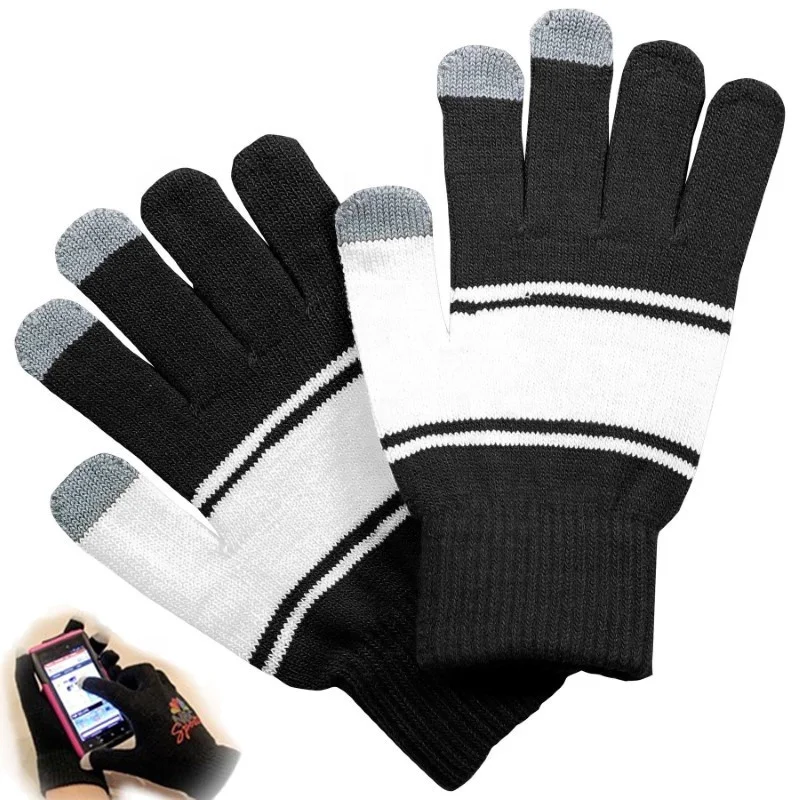Перчатки для сенсорных экранов, оптовая продажа, акриловые перчатки для сенсорных экранов под заказ, перчатки для стилуса