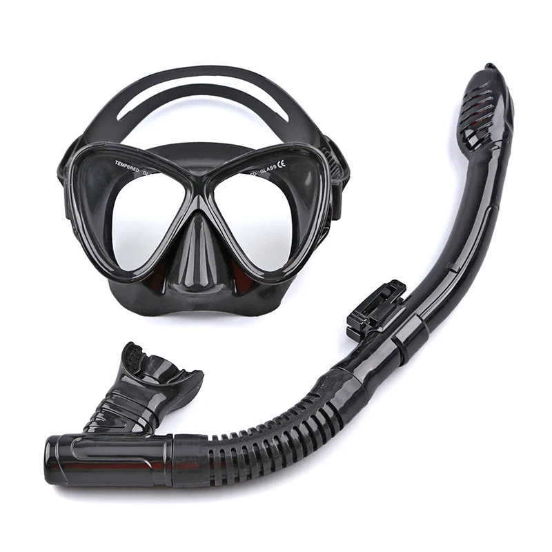 Profional Anti-Splash Silicone Snorkeling and Scuba Diving Goggles for Adults Dry Top Snorkel Mask Set for Swimming