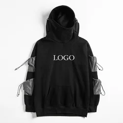 custom logo high quality techwear hoodie hip hop sweatshirt street plus size hoodie