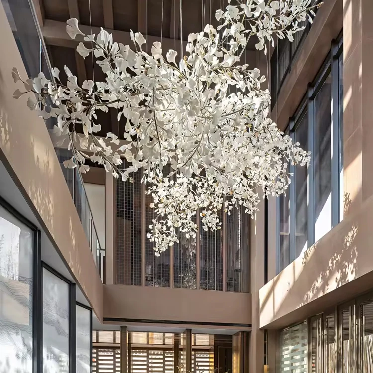 Custom Flower Shape decoration Chandelier Modern for Living Room Hotel Lobby Villa Luxury Led Chandelier Pendant Light