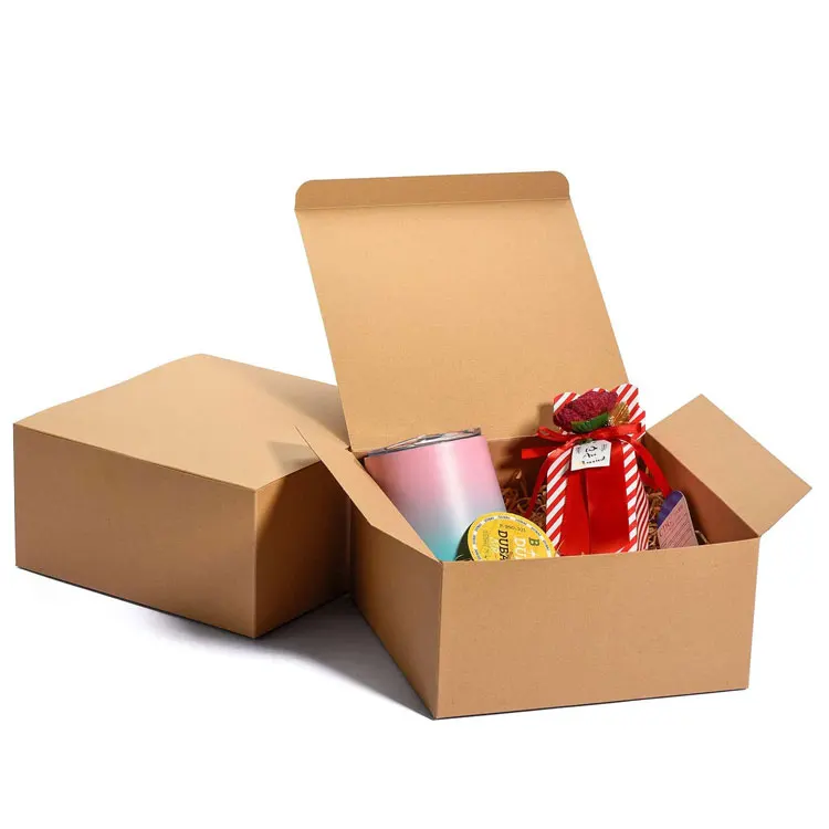 Wholesale Custom Brown Gift Folding Recycled Kraft Paper Box High Quality Multifunctional Paper Packaging Box
