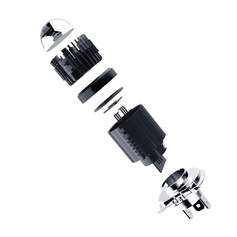 Wholes RTD manufacture M01F 25W H4BA20D S2  Double Light motorcycle led headlight bulb with Projector Lamp